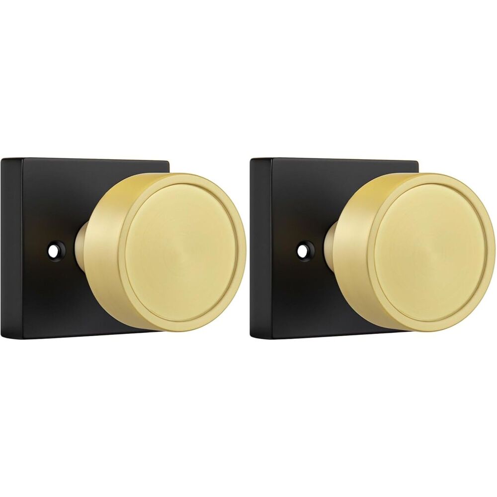 Dummy Door Knobs Black and Gold, Non-Turning, 24G-166H006